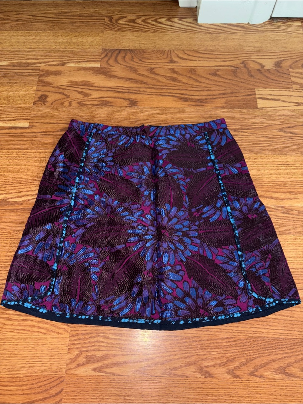 J. Crew Purple Floral A-Line Skirt